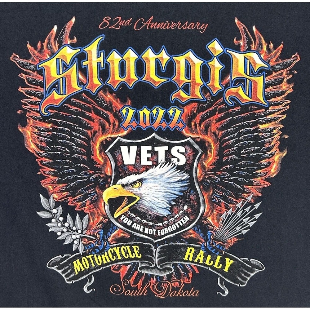 Sturgis Motorcycle Classic Rally 2022 Short Sleeve Black T-Shirt‎ XL Black